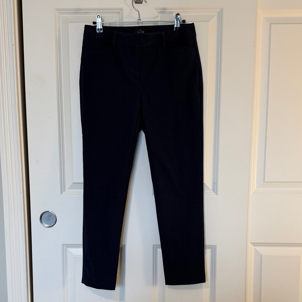White House Black Market Navy Slim Fit Trousers